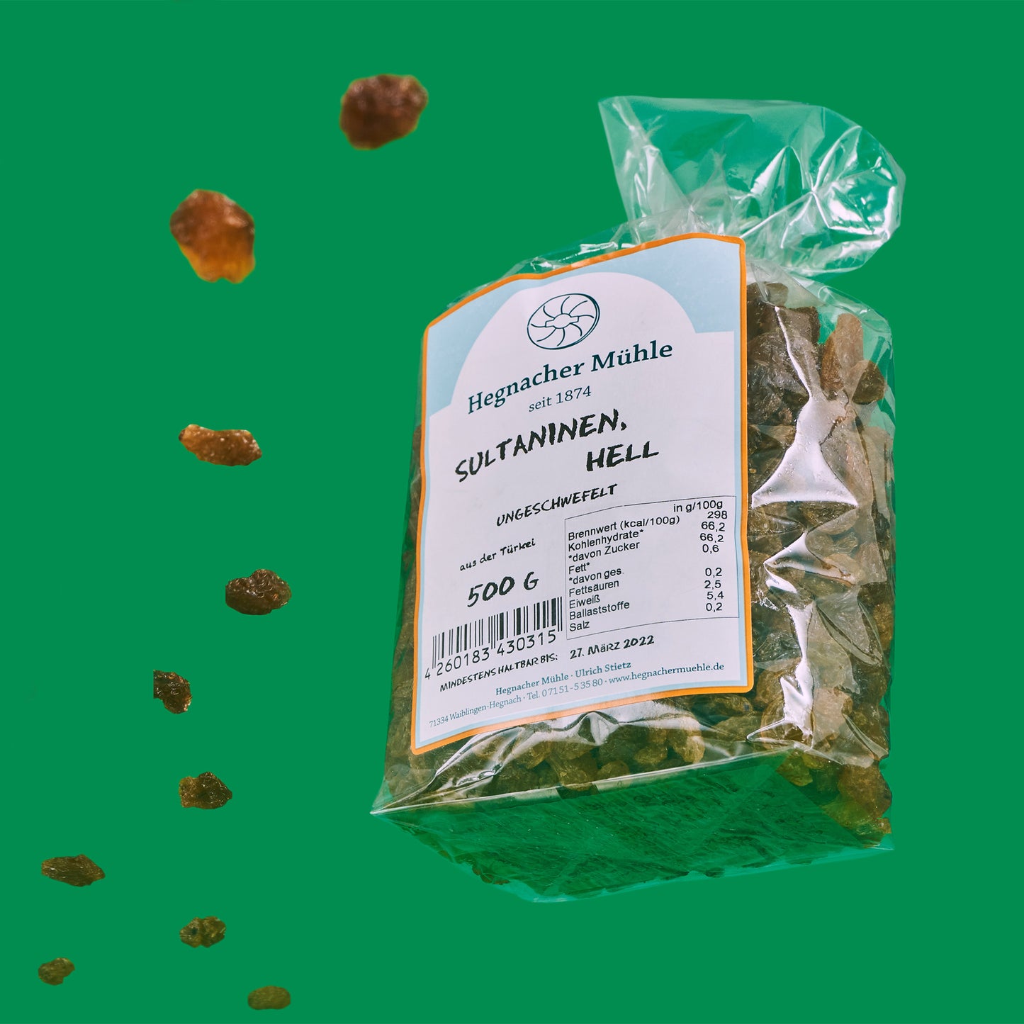 Sultaninen, hell ungeschwefelt