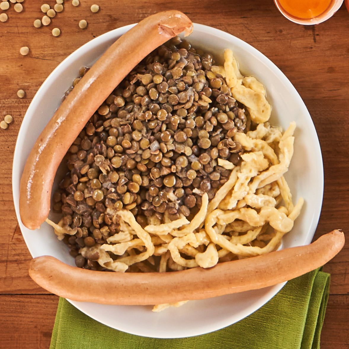 Bernhards Linsen mit Spätzle und Saitenwürschtle – Hegnacher Mühle Bernhards Linsen mit Spätzle und Saitenwürschtle – Hegnacher Mühle